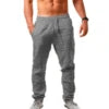 2025 Men's Summer Cargo Pants - Custom Logo Trousers (Breathable Solid Color Streetwear Casual Pants)