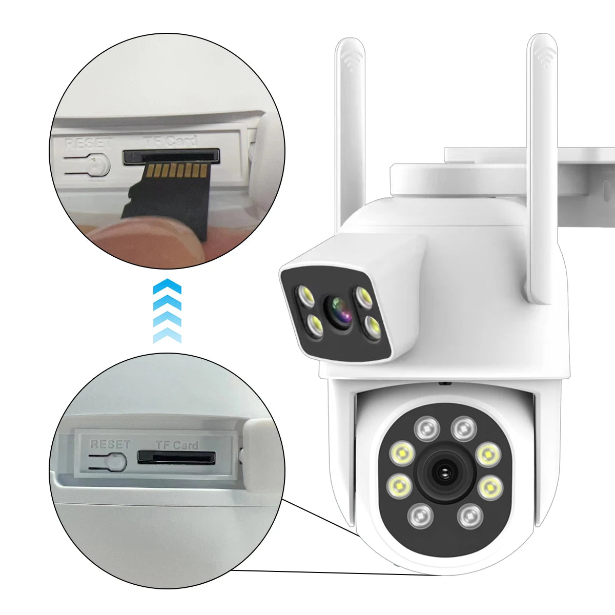 High Resolution 4MP CCTV Camera Wireless Color Night Vision Human Motion Detection Dual Lens Smart Camera