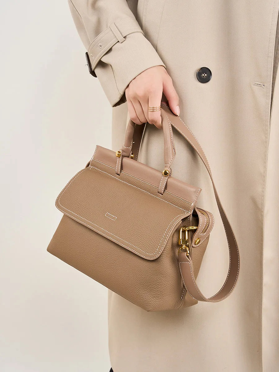 Custom Logo Big Capacity Women Crossbody Bag Women Cowhide Leather Ladies Luxury Shoulder Office Bags Ladies Women Handbags