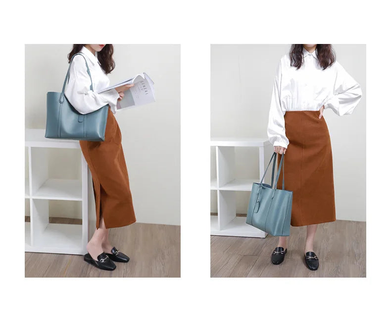 Fashion Designer Brand Custom Women Genuine Leather Handle Tote Bag Purse Crossbody Bag Shoulder Handbags for Ladies