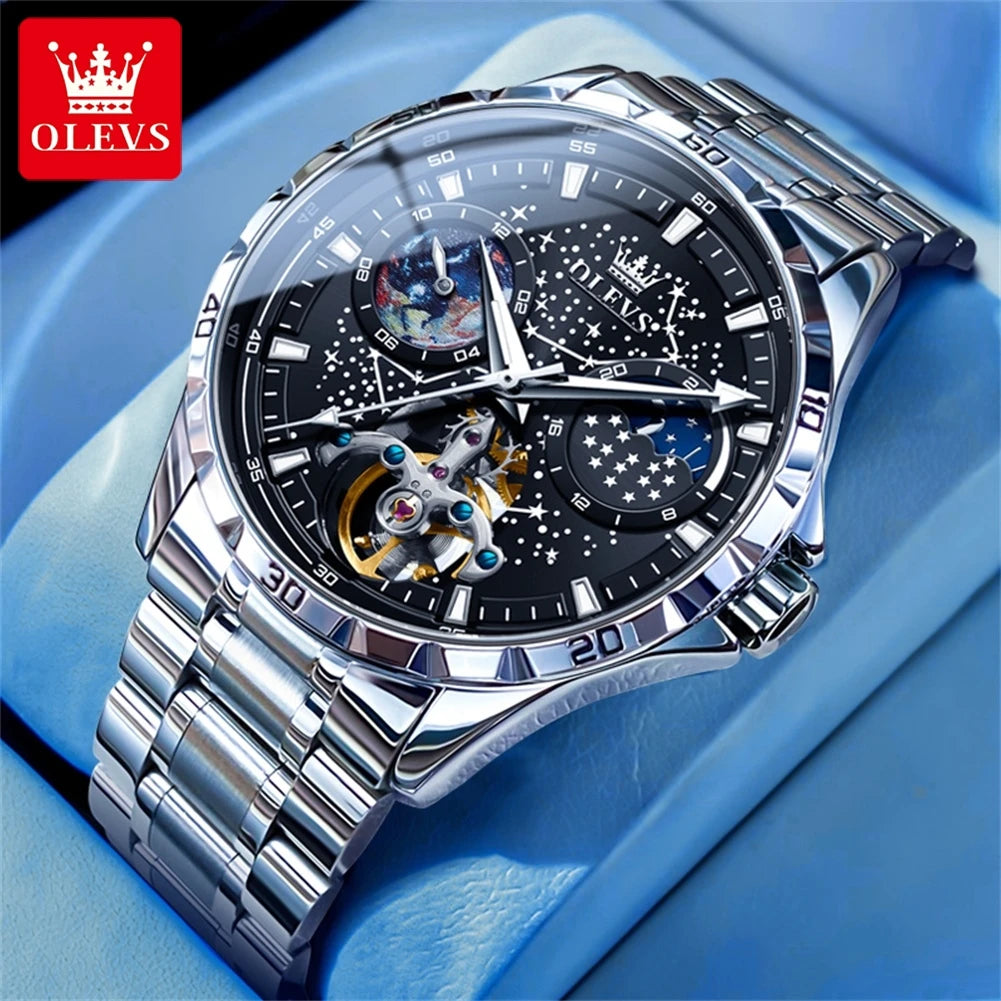 OLEVS 6689 Original Brand Men's Watches Waterproof Multifunctional Luminous Fully Automatic Mechanical Watch
