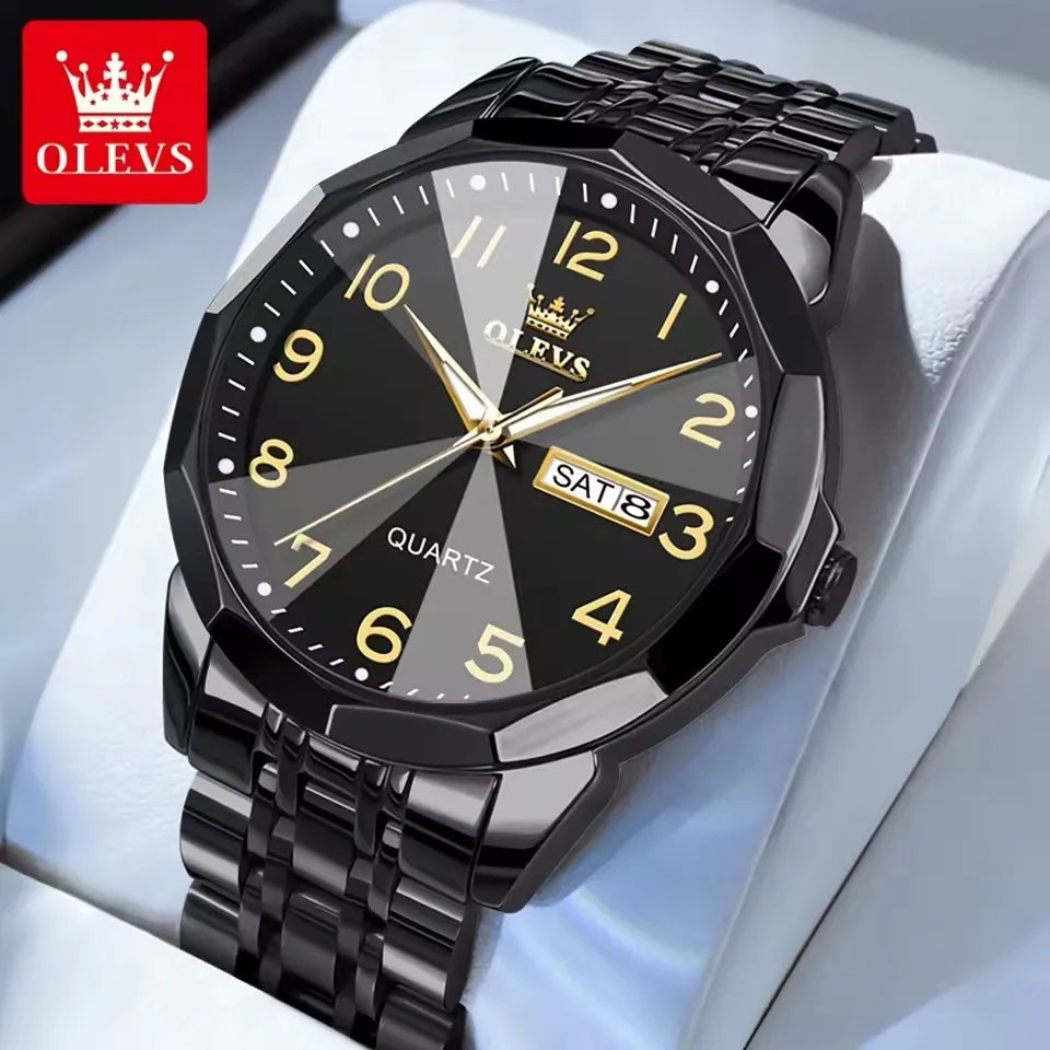 OLEVS 9970 Hot Waterproof Men's Watches Digital Quartz Watch for Man Luminous Stainless Steel Wristwatch Male Date Week