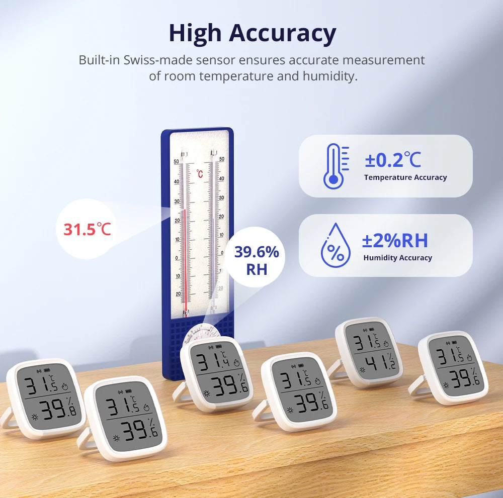 SONOFF SNZB-02D Zigbee Temperature and Humidity Sensor with LCD Display Real-time Monitoring Smart Home Alert