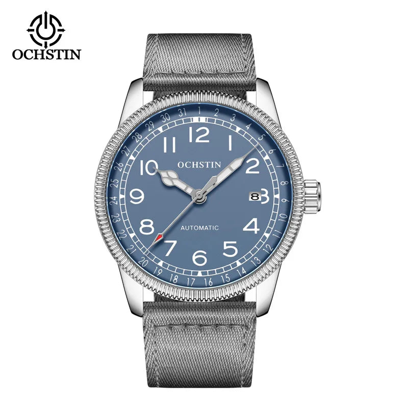 OCHSTIN 7006 GA7006 Waterproof Classic Auto Date Clocks Men's Watches Automatic Mechanical Business Leather Nylon Wristwatches