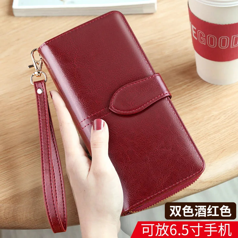 2023 New Women's Wallet Long Multiple Card Position Ladies Handbag Fashion Simple Genuine Leather Women's Bags Thin BYN-8133