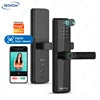 Tediton Waterproof Biometric Digital Fingerprint Smart Camera Door Lock With Tuya Wifi for Home Apartment