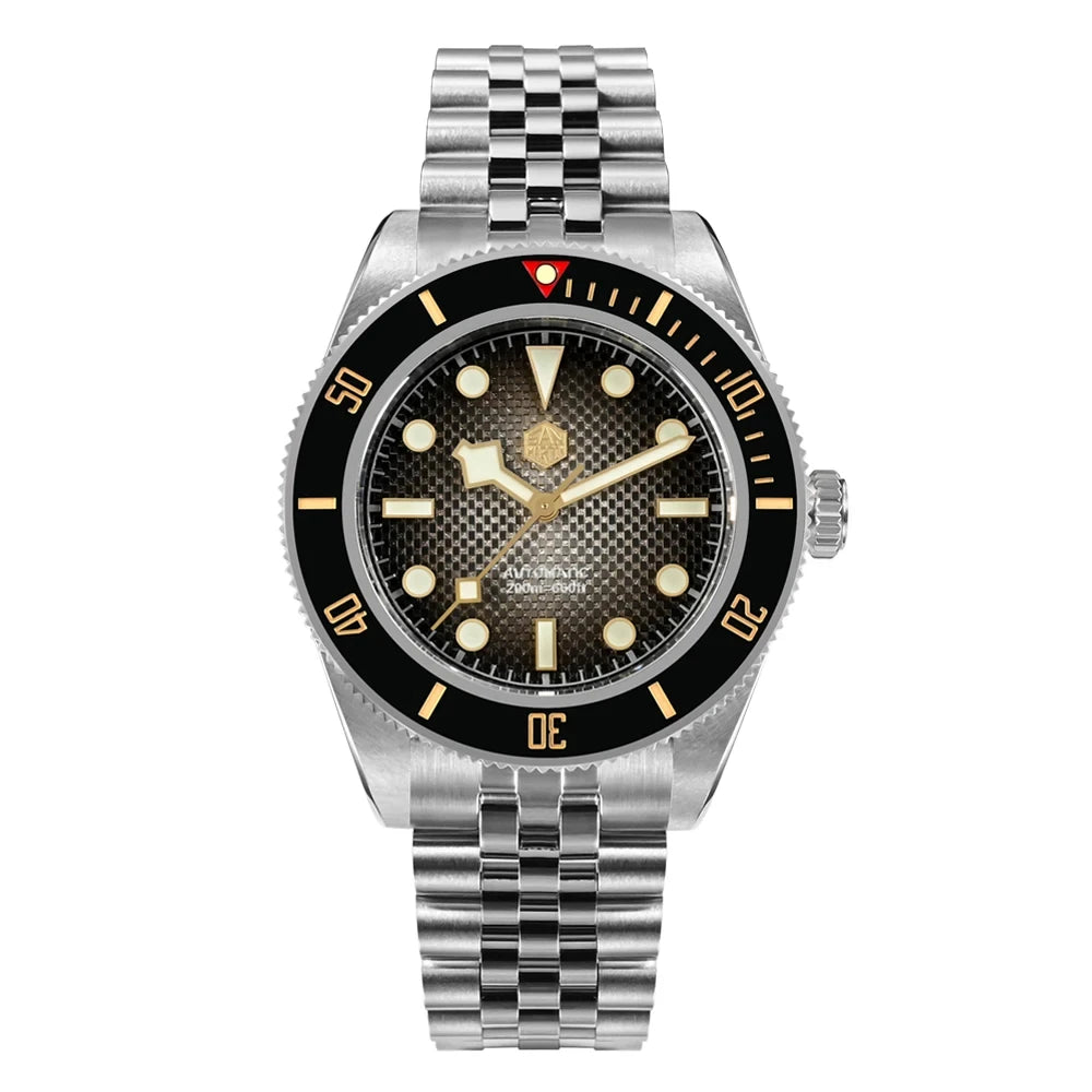 San Martin SN0128 3D Waffle Dial New 40mm Dive Watch NH35 Men's Watches Automatic Mechanical Sapphire Waterproof 200m Luminous