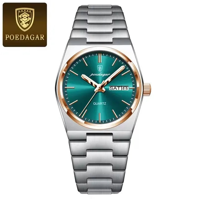POEDAGAR 786 Luxury Watch Woman Ladies Elegant Quartz Watch Waterproof Luminous Date Week Stainless Steel Women's Watches Clock