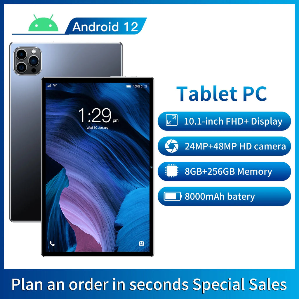 X11 Customized 10.1 Inch Android Tablet 8GB+256G Dual SIM HD Capacitive 6000mAh Front Keyboard Android 10 OS Educational Call