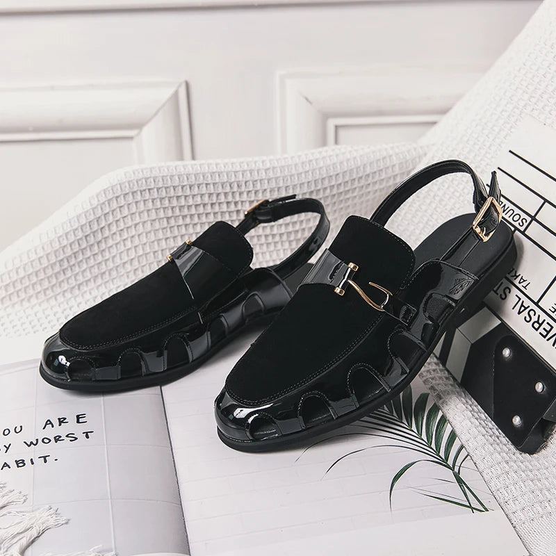 2025 New Arrivals Tassels Men's Leather Dress Shoes Soft Sole Sandals for Men Footwear Slip on Men Half Casual Shoes