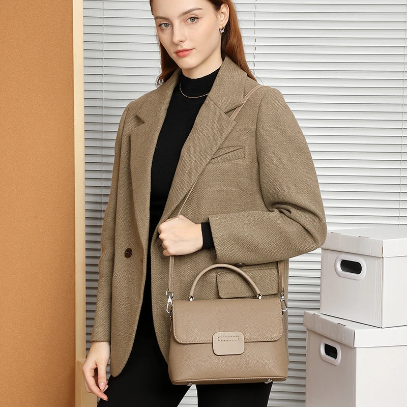 Custom Designer Ladies Purses Women Handbags Retro Casual Simple Cow Leather Women Crossbody Girls Fashion Quality Shoulder Bags