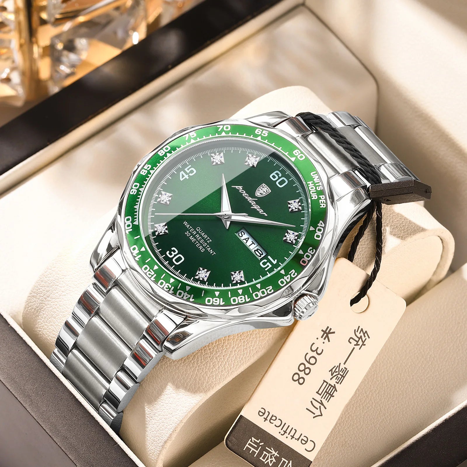POEDAGAR 963 Fashion New Luxury Quartz Male Wristwatch Waterproof Luminous Business Watch for Men Stainless Steel Men's Watches