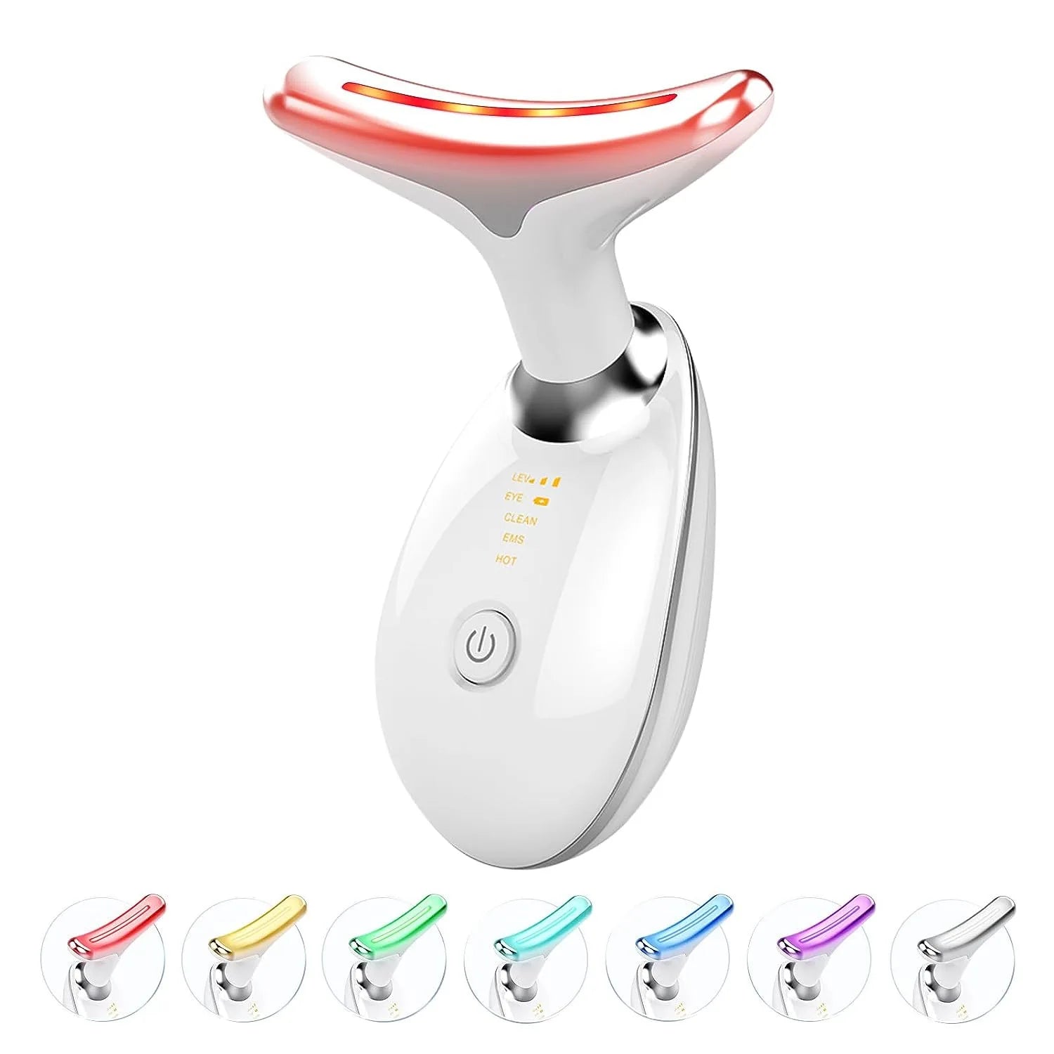 Hot Sale 7 in 1 Face Lift Device Red-light-therapy Microcurrent Multifunctional Facial Neck Massager for Skin Care at Home