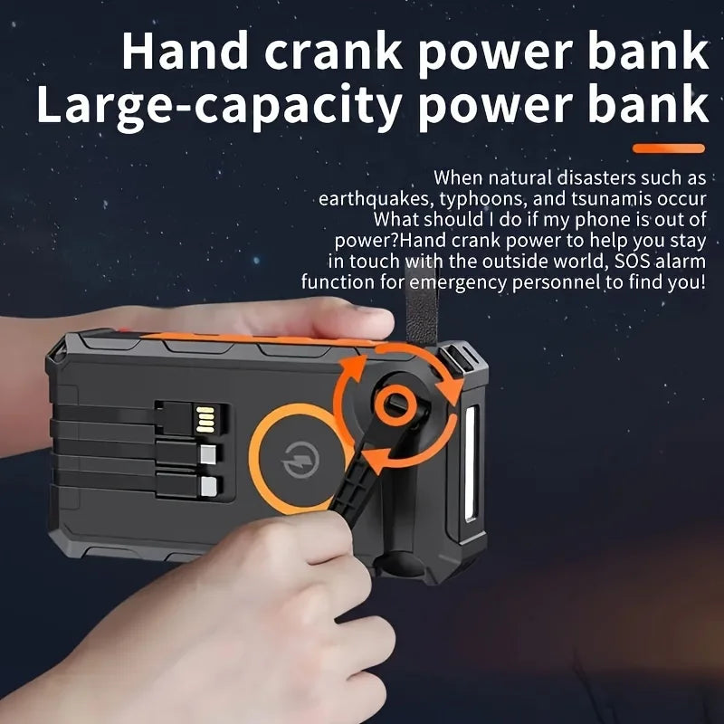 Outdoor Portable Solar Power Bank 20000mah Mobile Power Bank Charger Solar Powered Board Battery Charger With Light Compass