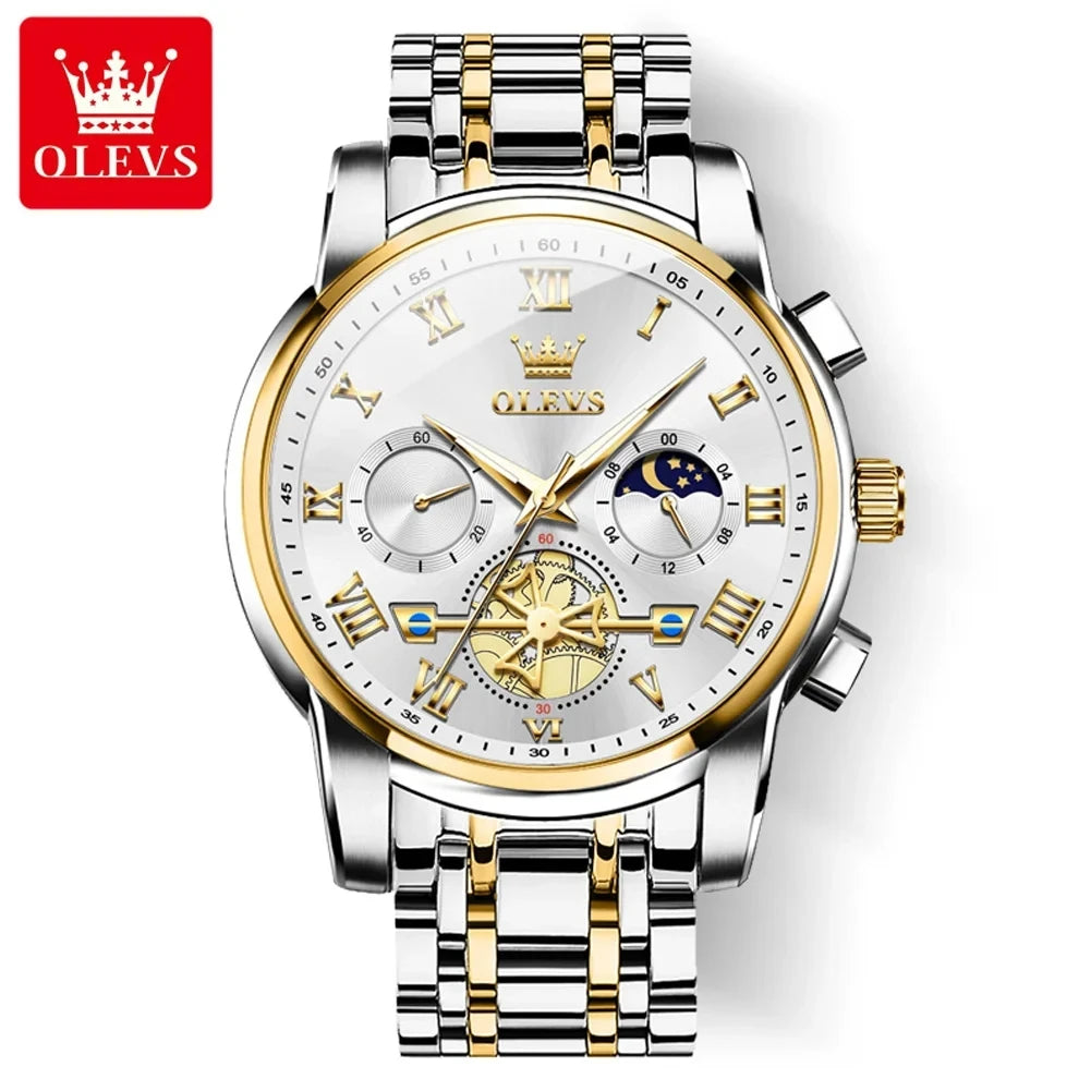 OLEVS 2859 Top Band Men's Watches Classic Roman Scale Dial Luxury Wrist Watch for Men Hot Quartz Waterproof Luminous Male
