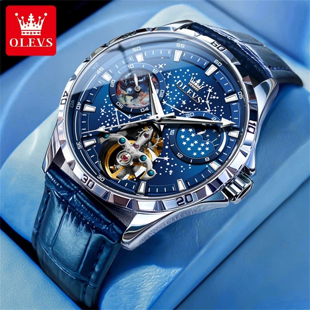 OLEVS 6689 Original Brand Men's Watches Waterproof Multifunctional Luminous  Fully Pointer Quartz Watch
