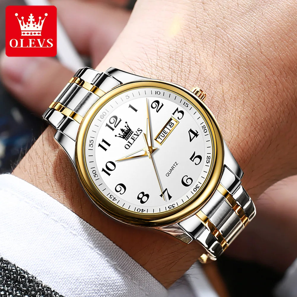 New Olevs 5567 Luxury Fashion Men's Watches Lover's Business and Simple Couple Relojes Watches Women Quartz SmartWatch