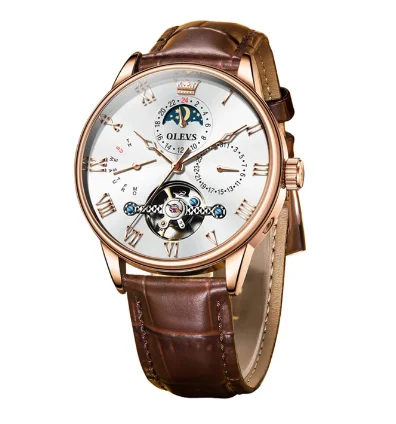 OLEVS 7009 New Moonswatch Mechanical Watch for Men Waterproof Automatic Man Hand Clock Calendar Fashion Business Men's Watches