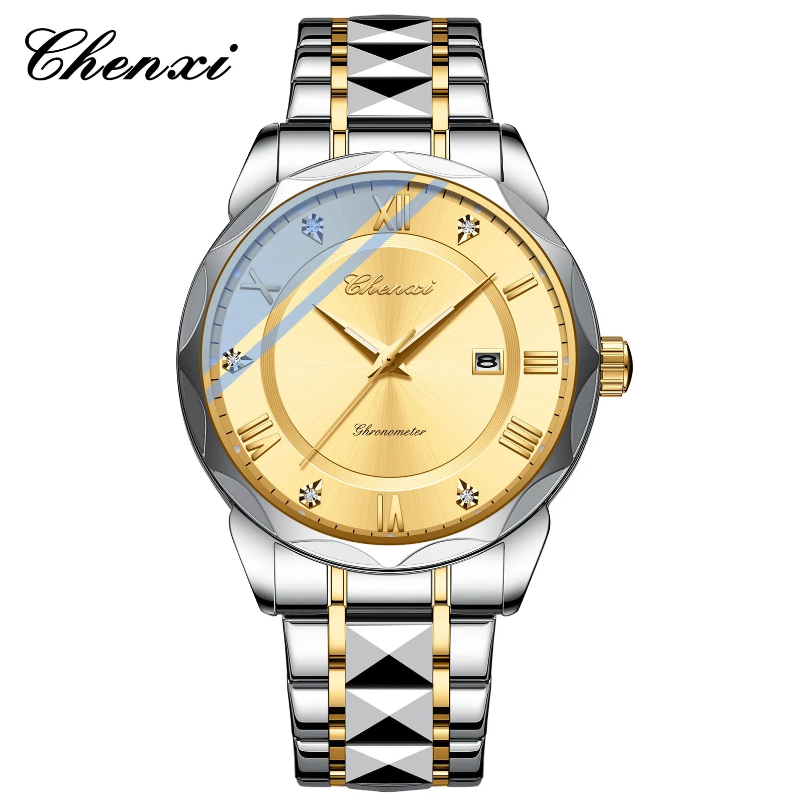 CHENXI 682 New Men's Watches Business Calendar Watch for Men Fashion Sport Waterproof Luminous Calendar Quartz Male Wristwatch