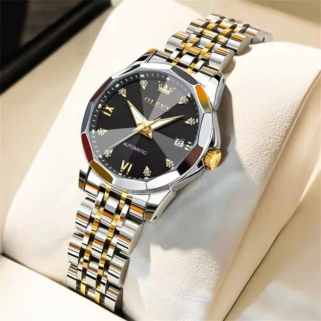 OLEVS 9982 Woman Brand Mechanical Automatic Wristwatches Waterproof Luminous Hands Women's Watches for Ladies Montre Femme Reloj
