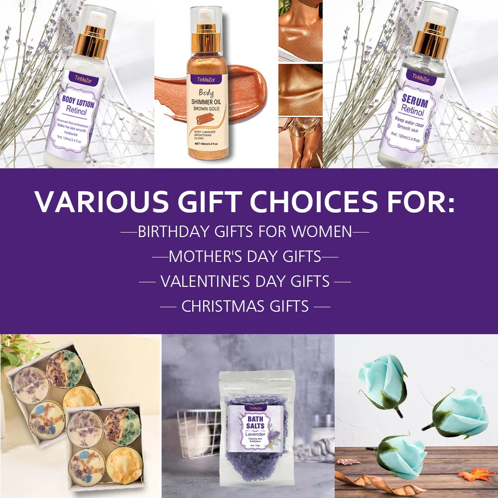 Private Label Bath Spa Gift Set Mothers Day Birthday Skin Care and Bath Relaxation Spa Product Birthday Gifts for Women