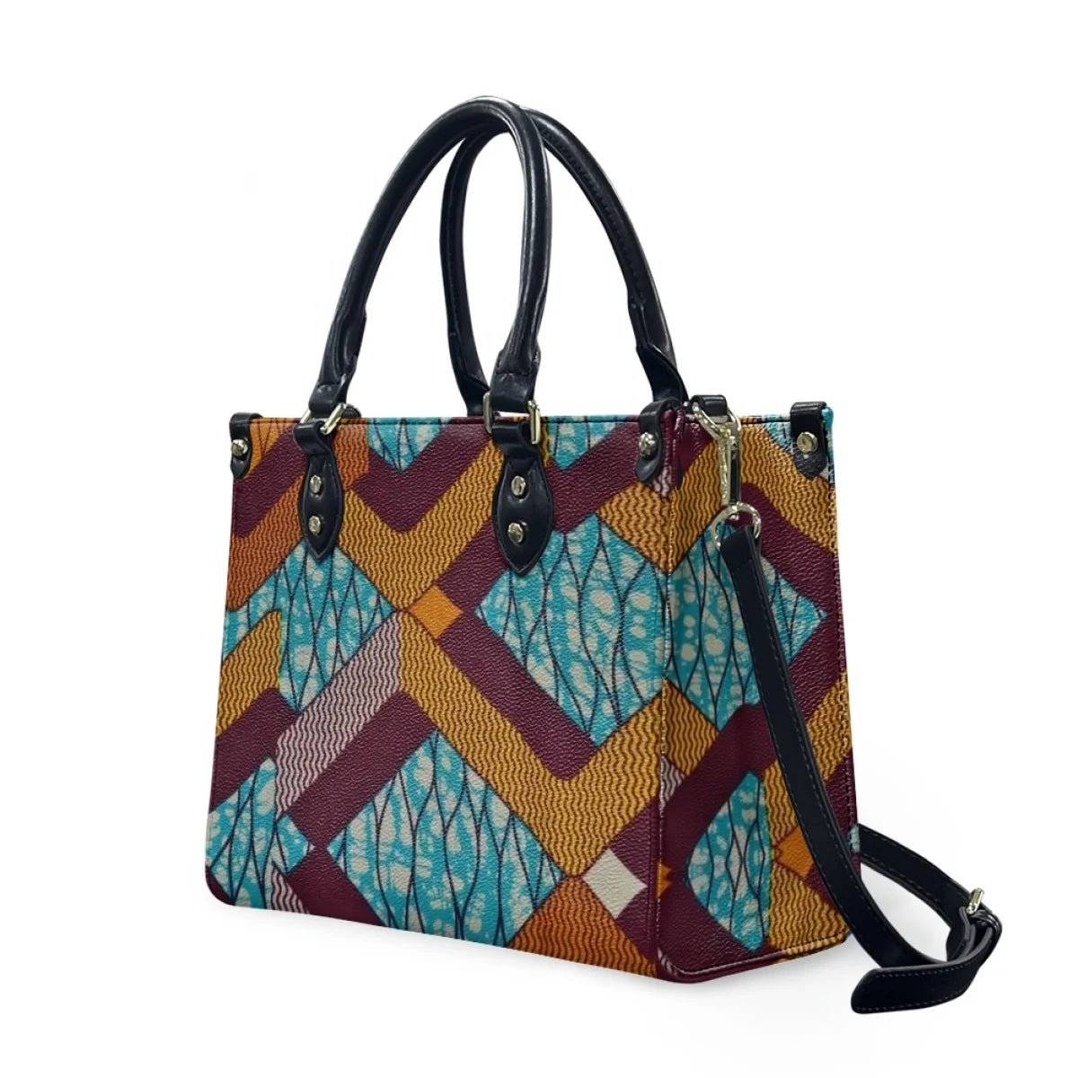 Black and White Tribal Polynesian Printed Bags Women Handbags Ladies Luxury Women Shoulder Bags High Quality Pu Leather Handbag