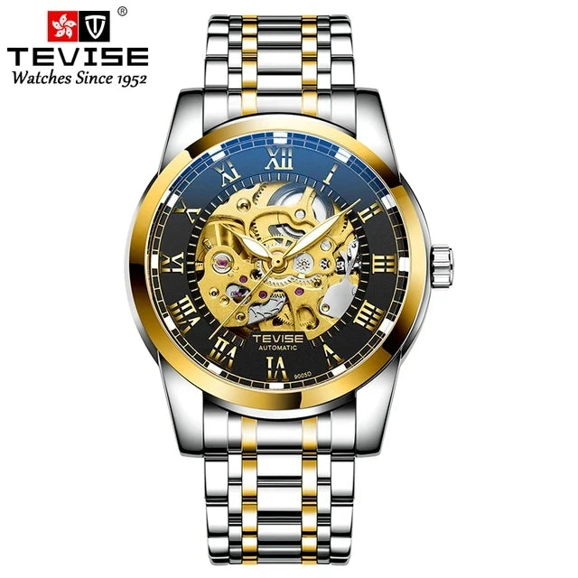 TEVISE T9005D 9005D Mechanical Luxury Charm Hollow Luminous Automatic Life Waterproof Stainless Steel Strap Men's Watches