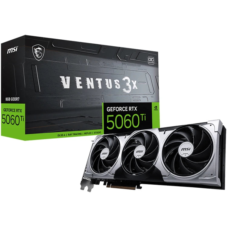 MSI Ventus GeForce RTX 5060 Ti 8GB GDDR7 PCI Express 5.0 X 16 (use X8) Graphics Card RTX 5060 Ti 8G VENTUS 2X OC PLUS