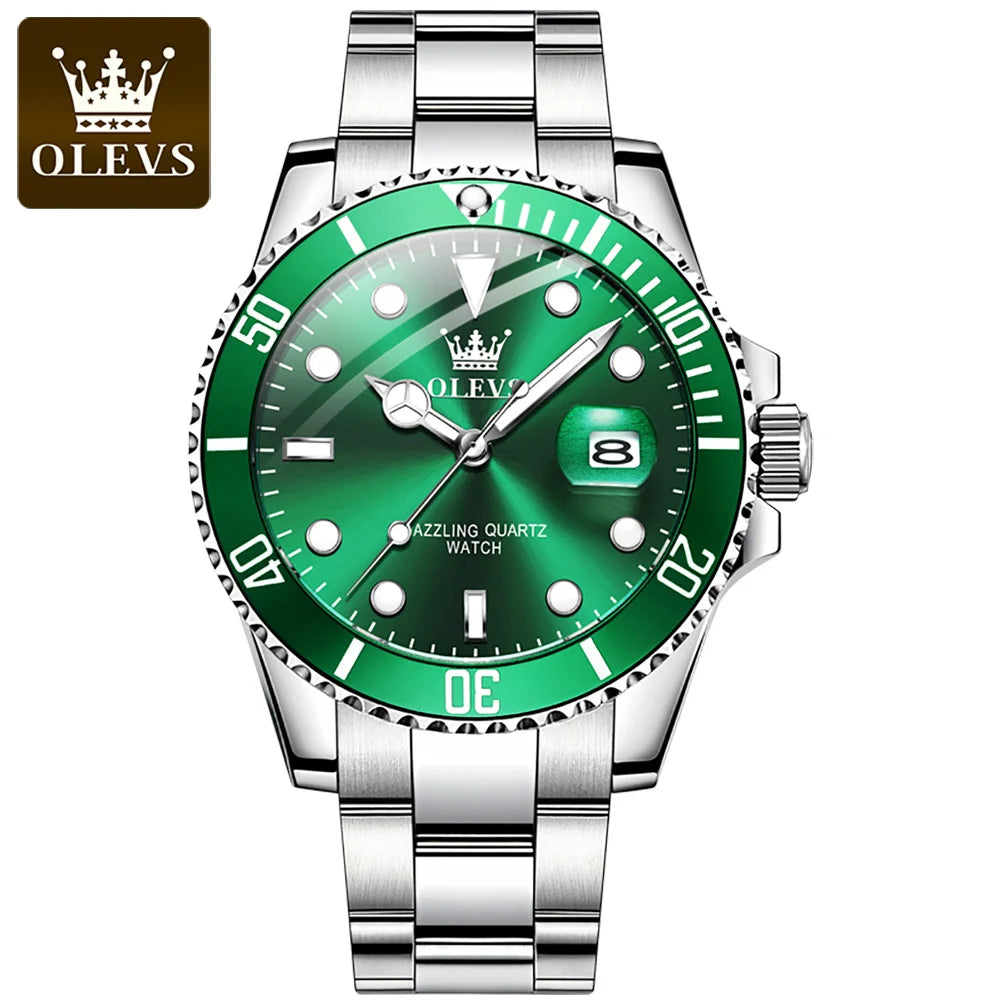 OLEVS 5885 Men's Watches Movement Watch Male Steel Waterproof Business Fashion Date Week Wrist Watch for Men