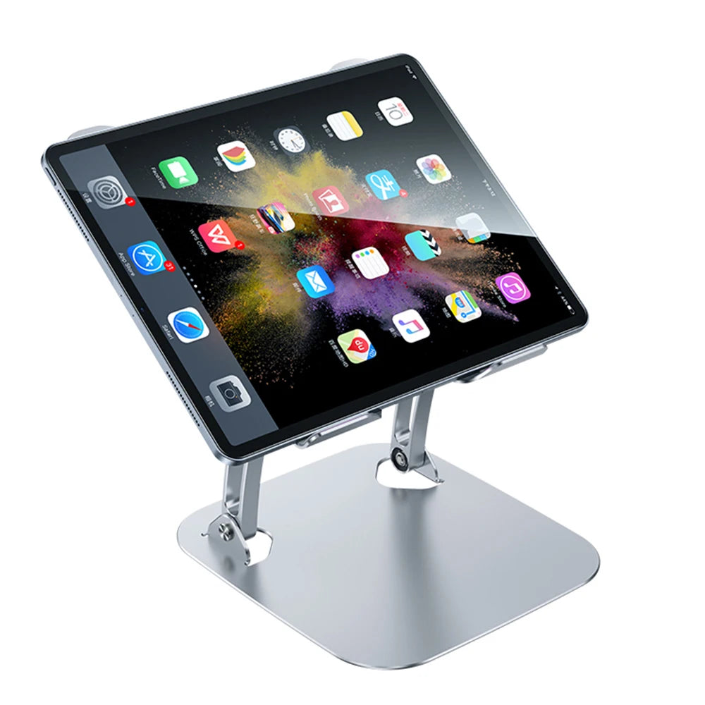 Adjustable Aluminum Double-Fan Laptop Cooling Pad & Stand for Tablets and Laptops