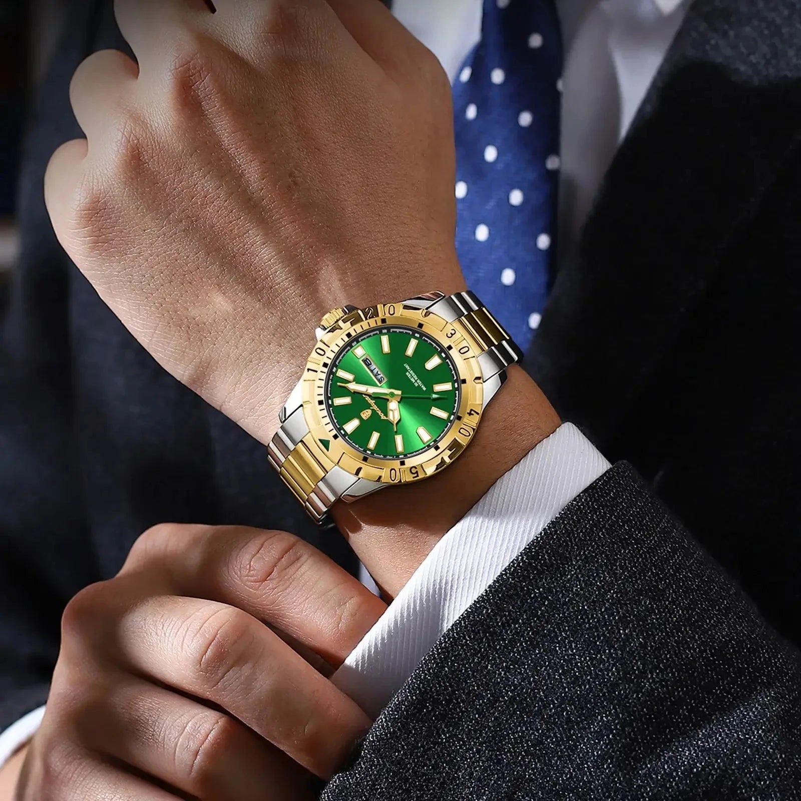 New POEDAGAR 959 Luxury Watch for Man Reloj Sports Men Quartz Watch Waterproof Luminous Date Week Stainless Steel Men's Watches