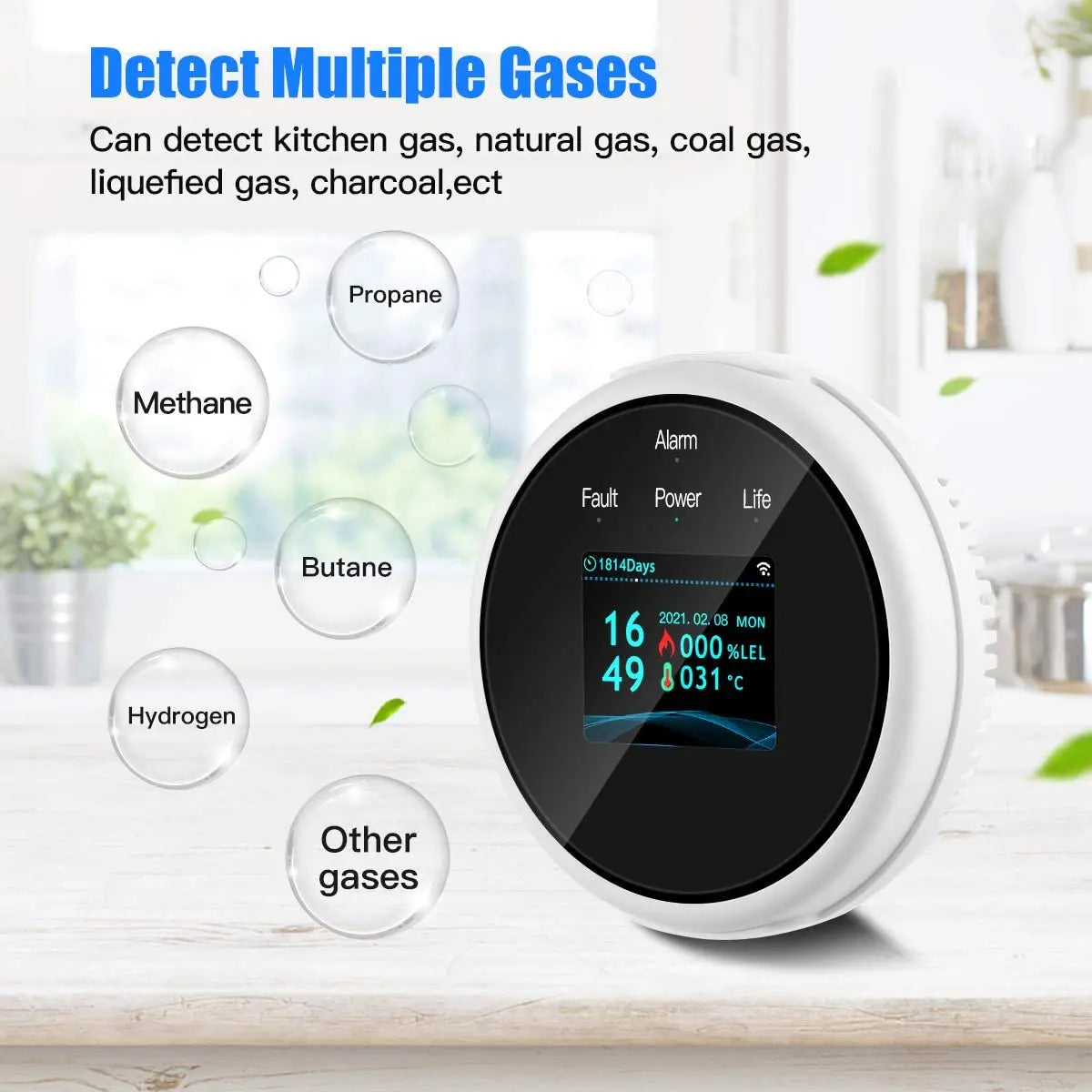 Tuya Smart Life WiFi GAS LPG Leak Sensor Alarm Fire Security Detector APP Control Safety Smart Home Leakage Sensor Gas Detector