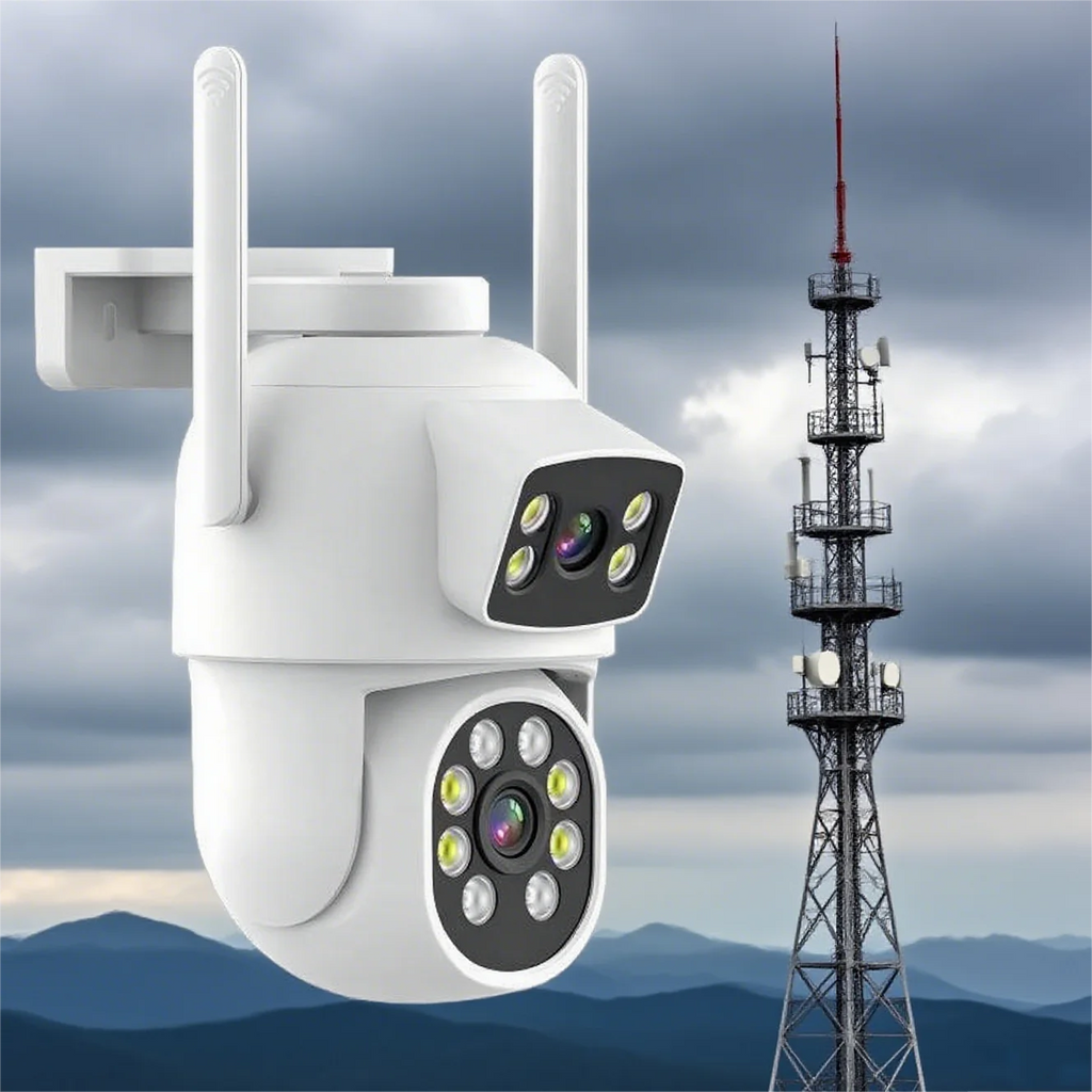 In Stock 4MP Outdoor Video Wireless WiFi Network IP PTZ Camera Eseecloud APP Dual Lens CCTV Home Smart Camera