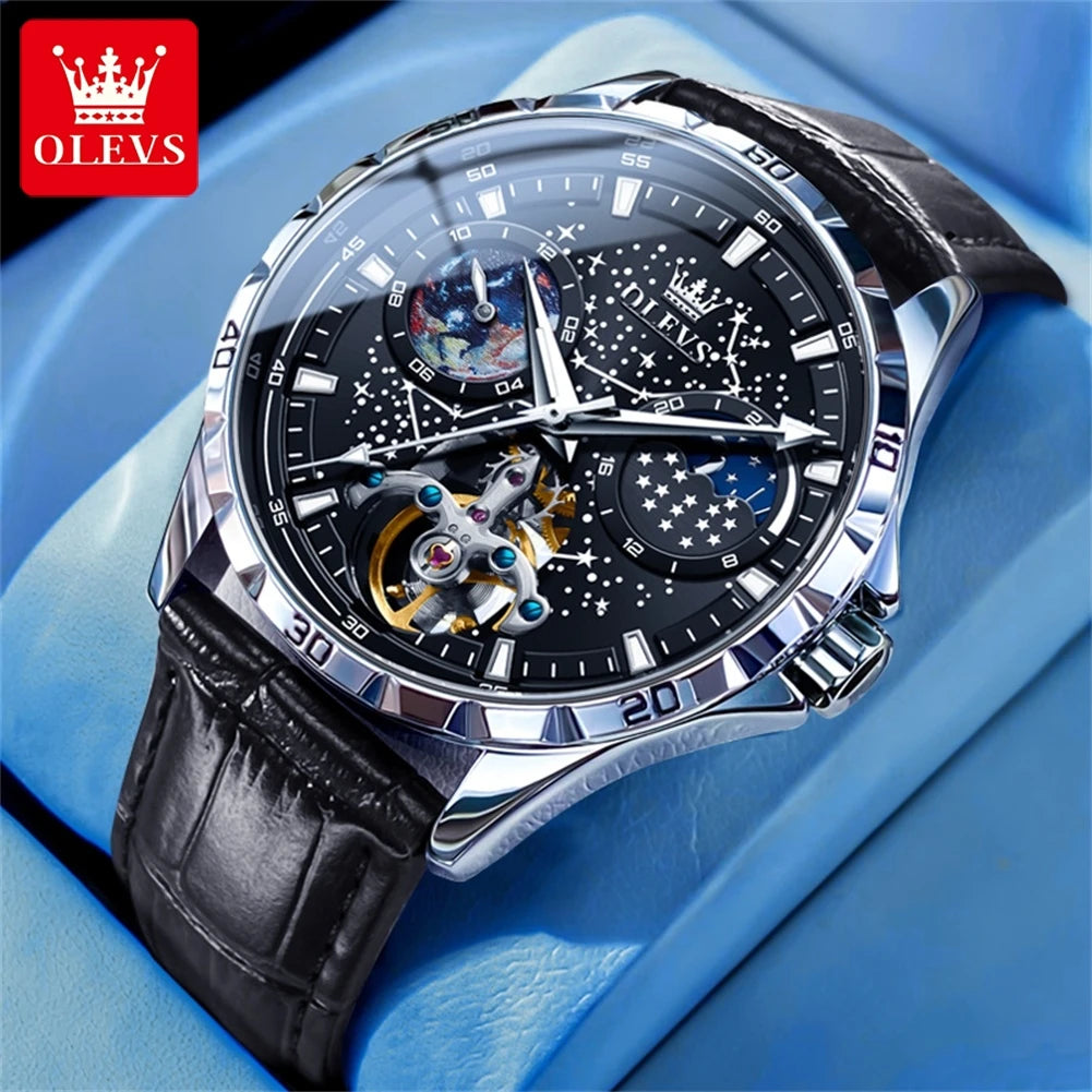 OLEVS 6689 Original Brand Men's Watches Waterproof Multifunctional Luminous  Fully Pointer Quartz Watch