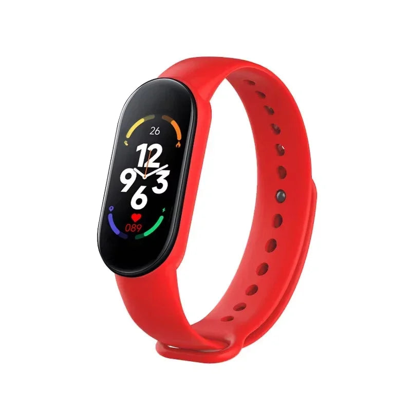 M7 Smart Watch Heart Rate Blood Pressure Monitoring AMOLED Screen Smart Wristband Fitness TrackerMen Women Sport Bracelet