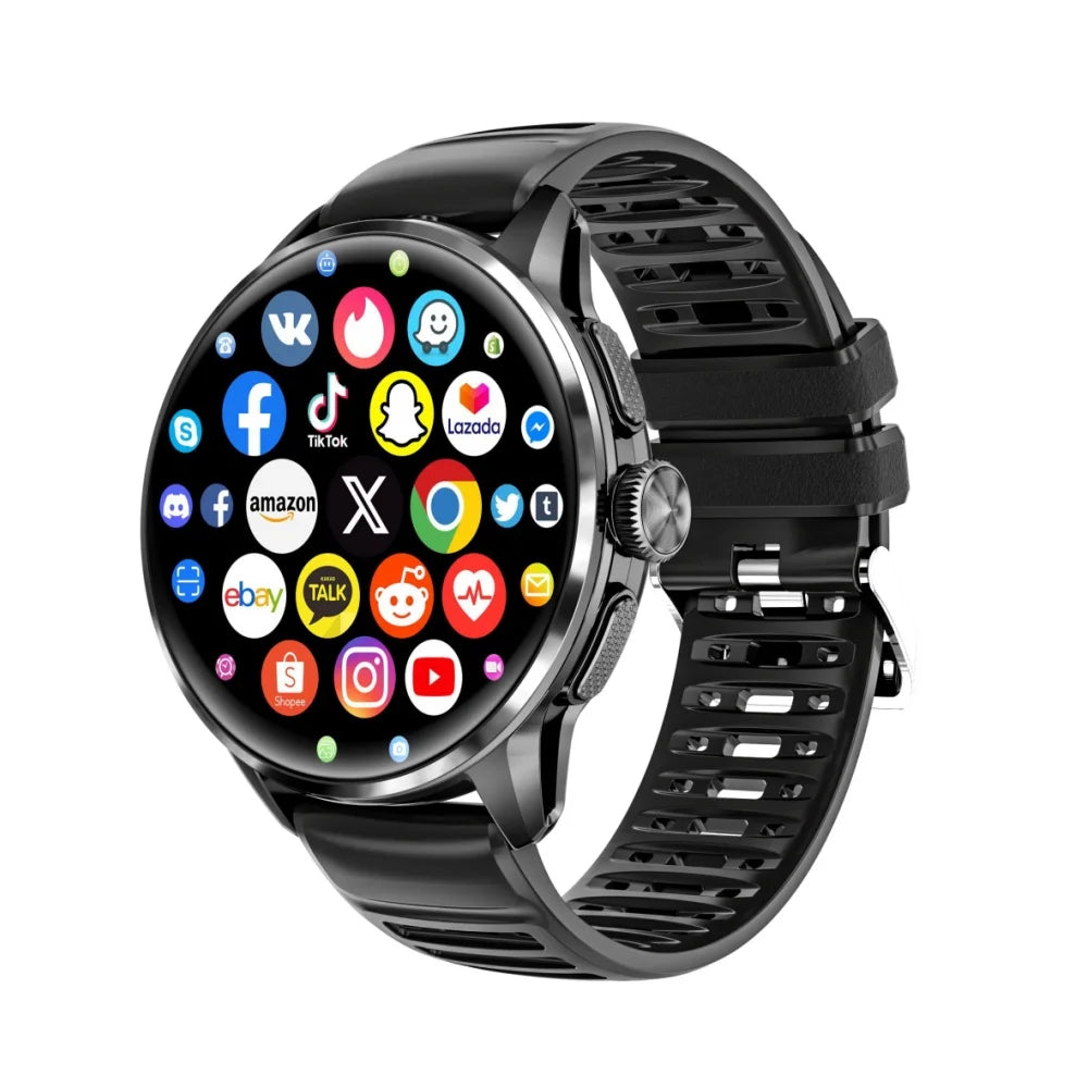 H100 Android Smart Watch 4G Network SIM Card 1.8'' AMOLED 480*480 Large Screen 190° Rotating Camera APP Download Smartwatch Men