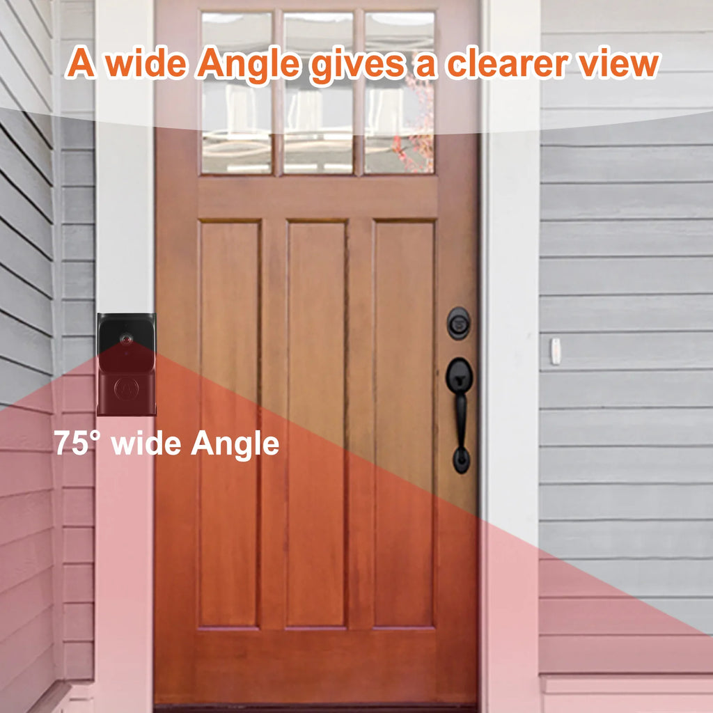 WiFi Smart Doorbell Ring Door Camera with 2 Dingdong Chime TY App Control Infrared Night Viewing Rechargeable Video Intercom