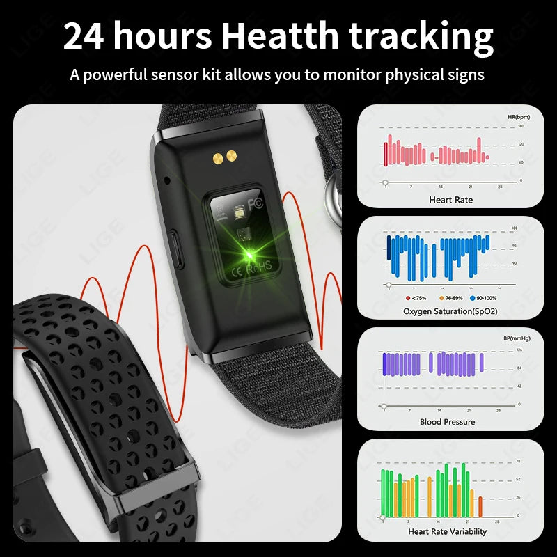 New Sport Band Heart Rate Blood Oxygen Monitor Fitness Tracker Smart Bracelet Pedometer Call Reminder Smartwatch for Men Women