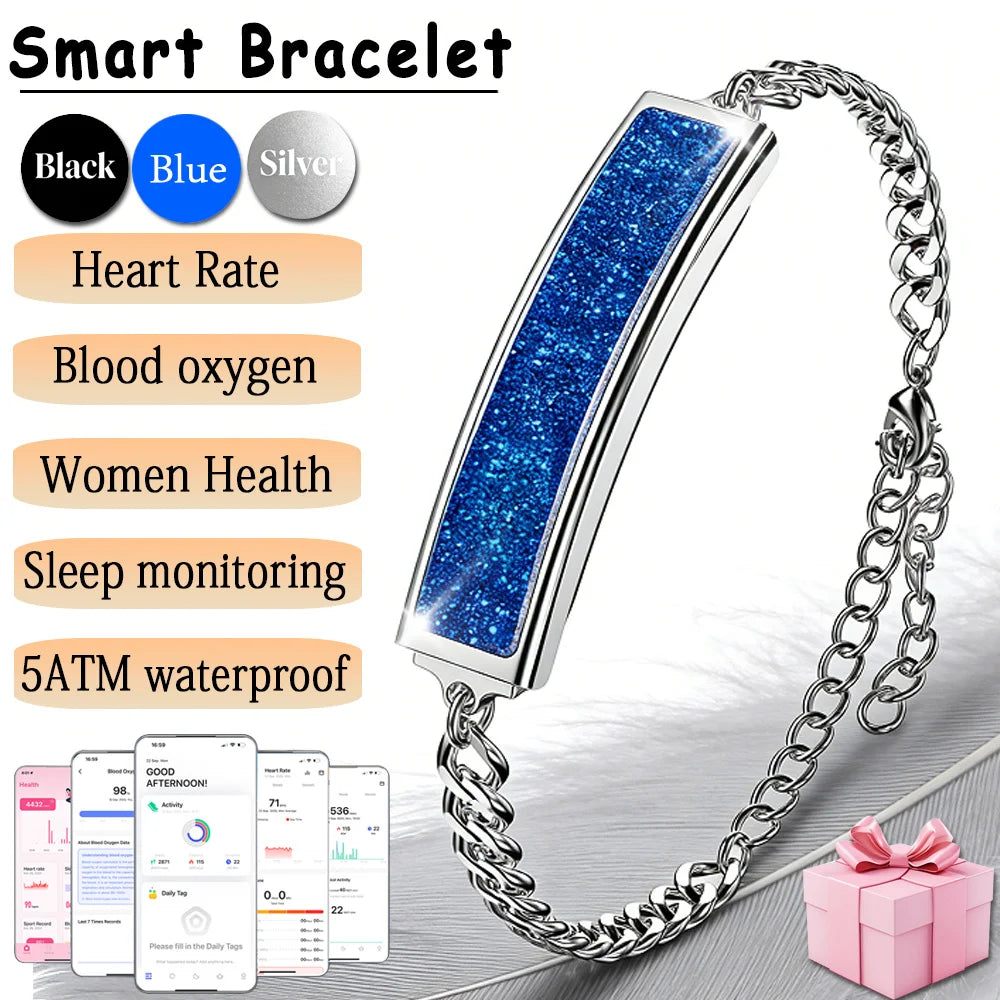 New Health Smart Bracelet Women Heart Rate Monitor Pedometer HRV Test Blood Oxygen Waterproof Sports Fitness Tracker Smartwatch