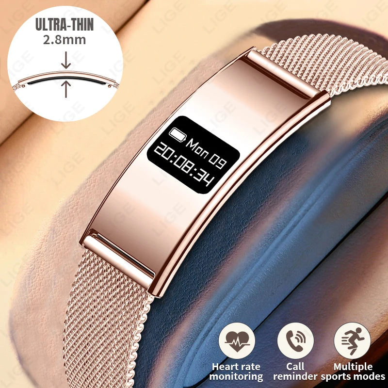 New Men Smart Bracelet Women Health Fitness Tracker Ultra-thin Heart Rate Sleep Monitoring Call Reminder Couple Wristband Sports
