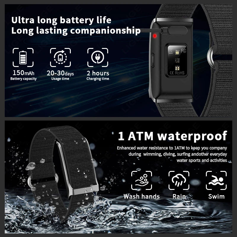 New Sport Band Heart Rate Blood Oxygen Monitor Fitness Tracker Smart Bracelet Pedometer Call Reminder Smartwatch for Men Women