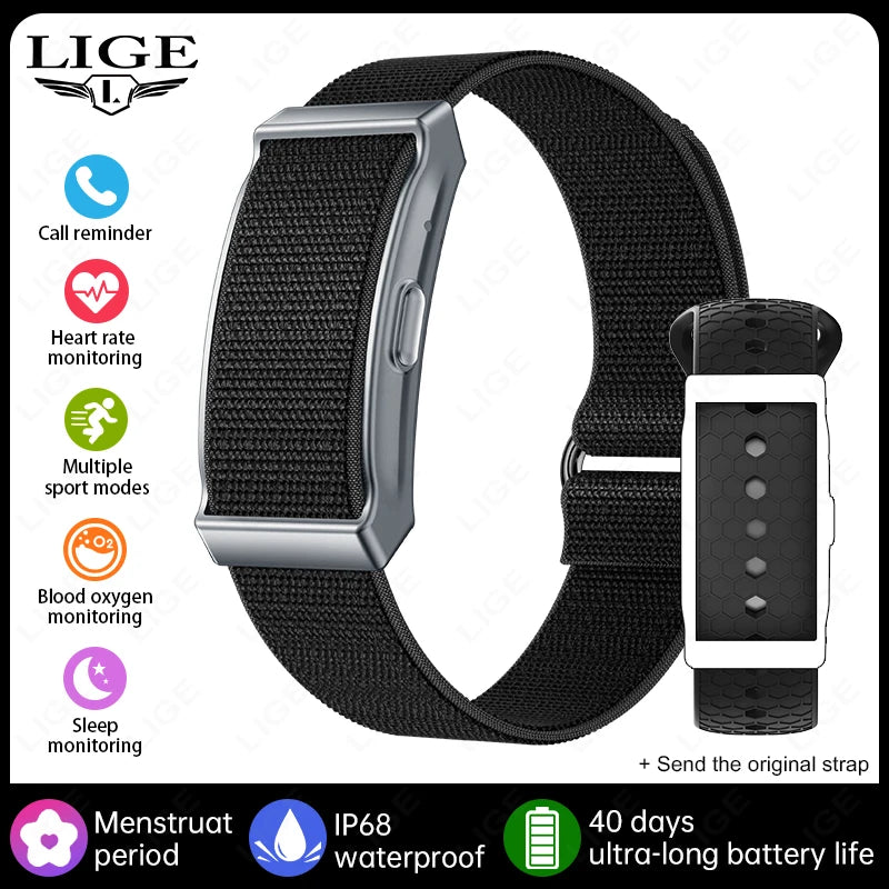 LIGE Smart Bracelet Heart Rate Blood Oxygen Monitor Pedometer Waterproof Sports Fitness Tracker Watch Men Women Electronic Band