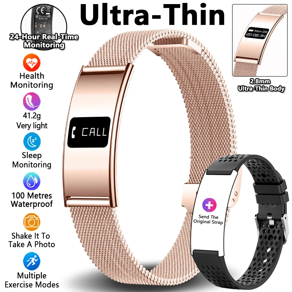 2026 New Ultra-thin Smart Watch Men Health Smart Bracelet Women Sports Fitness Waterproof Heart Rate Sleep Monitoring Wristbands