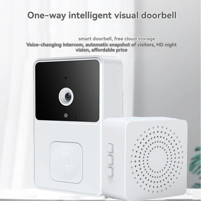 Wireless Smart Video Doorbell Camera with Night Vision, Two-Way Audio, WiFi Security Doorbell with Cloud Storage for Home Security