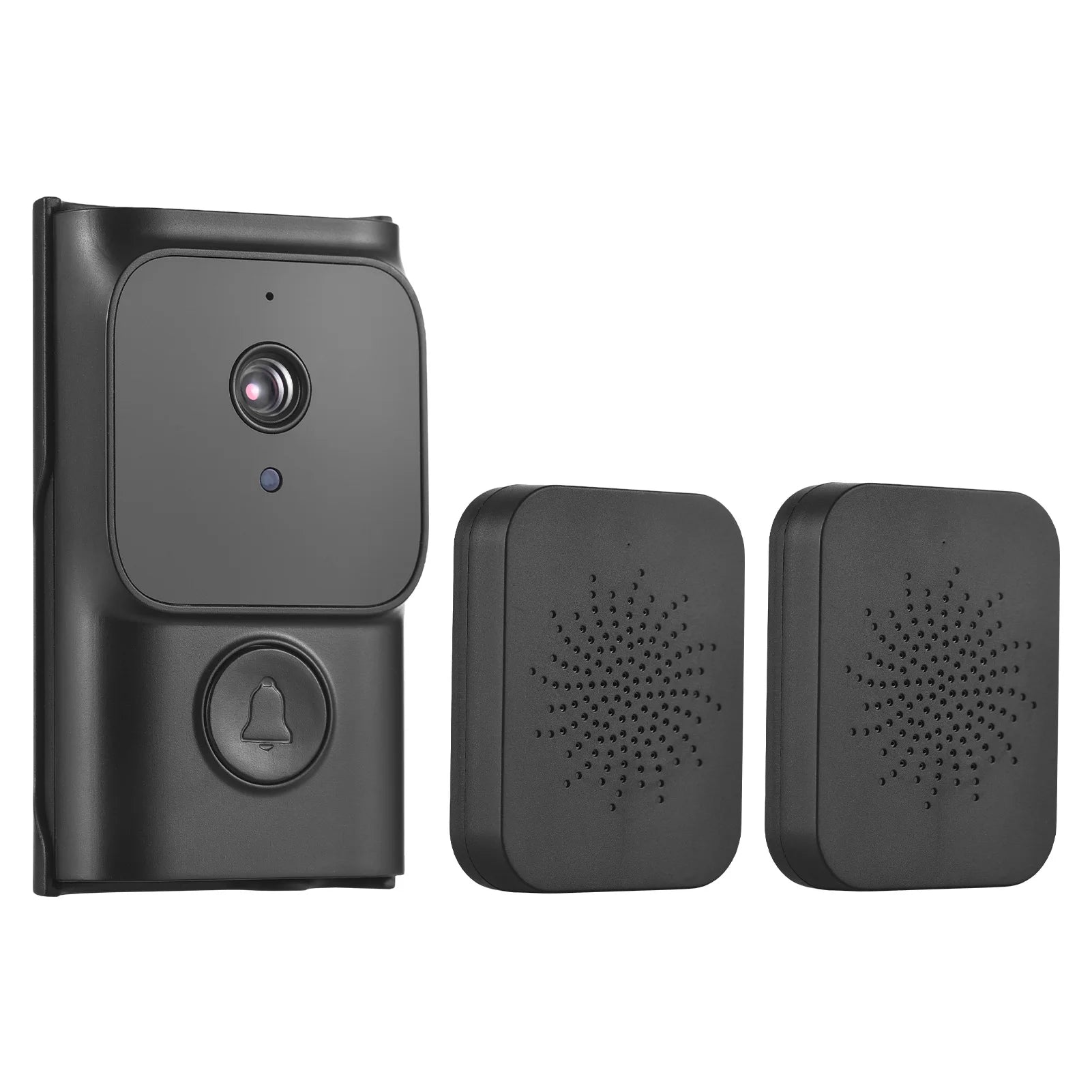 WiFi Smart Doorbell Ring Door Camera with 2 Dingdong Chime TY App Control Infrared Night Viewing Rechargeable Video Intercom