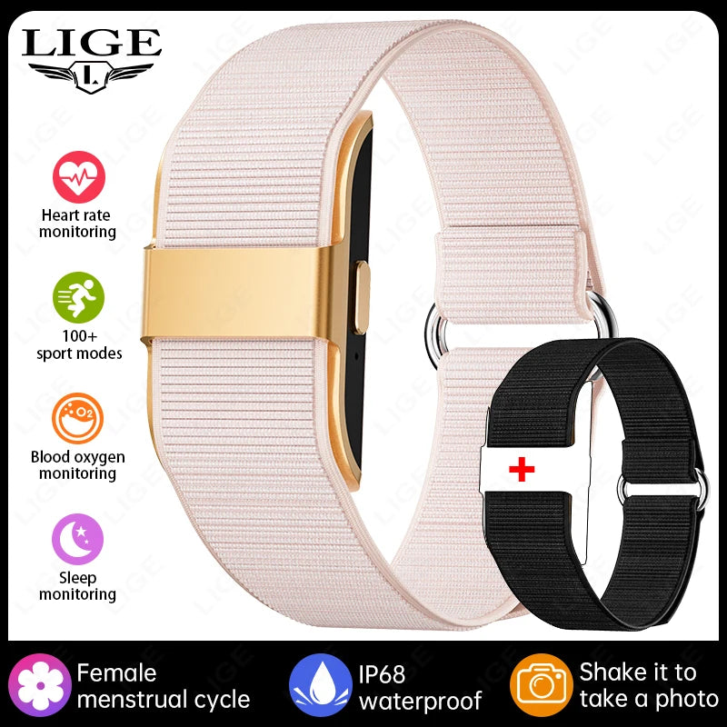 LIGE New S01 No Screen Smart Bracelet Heart RateMonitor Pedometer Waterproof Sport Fitness Tracker Men Women Electronic Bracelet