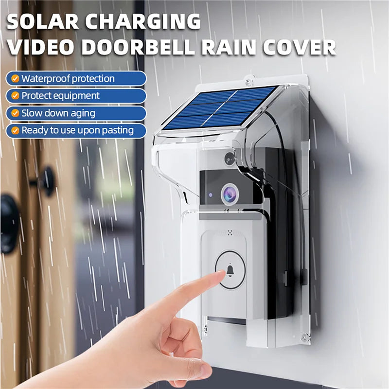 Outdoor Wireless Doorbell with Solar Cover Camera Wifi Digital Door Peepholes Waterproof Smart Home Intercom Video Eye Ring Bell