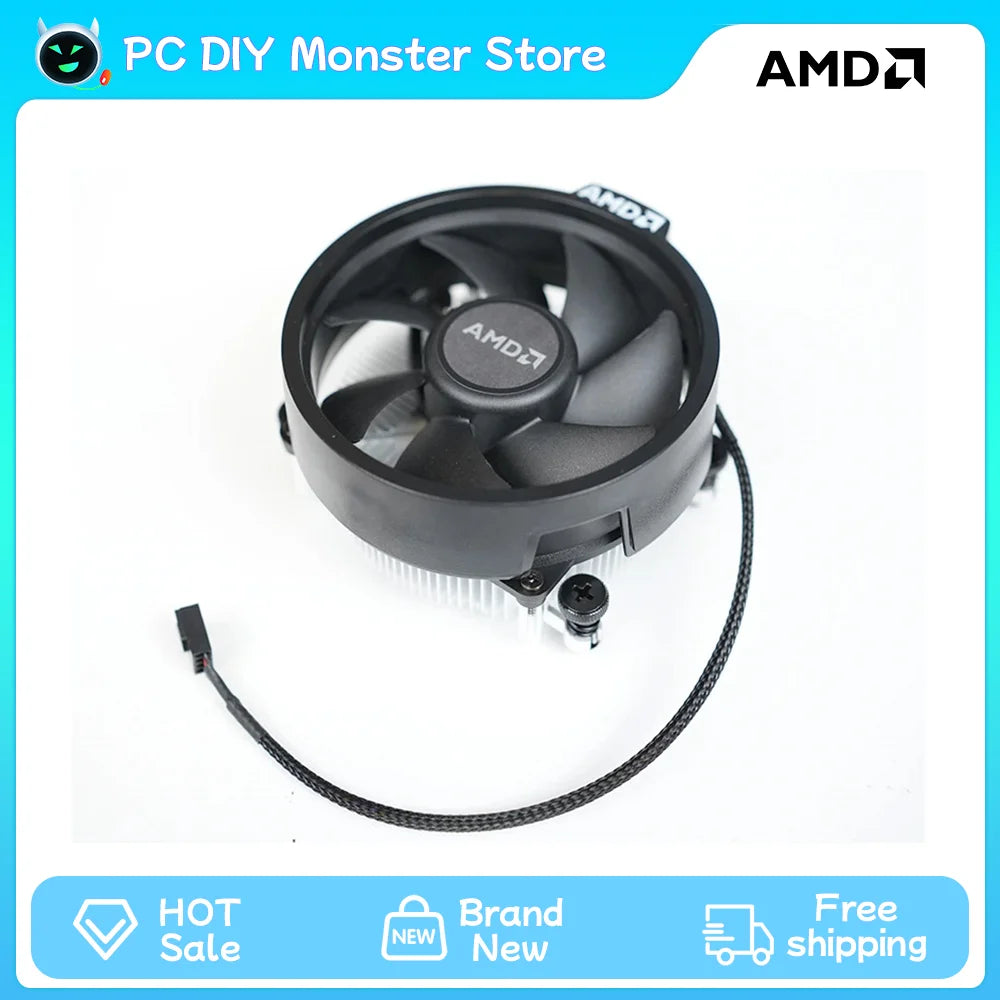 New AMD Original Fan Radiator Cooler Suit For Ryzen 3 Ryzen 5 Ryzen 7 AM5 AM4 CPU R3 R5 5600 5500 5600G R7 5700G R7 5800 R7 7600
