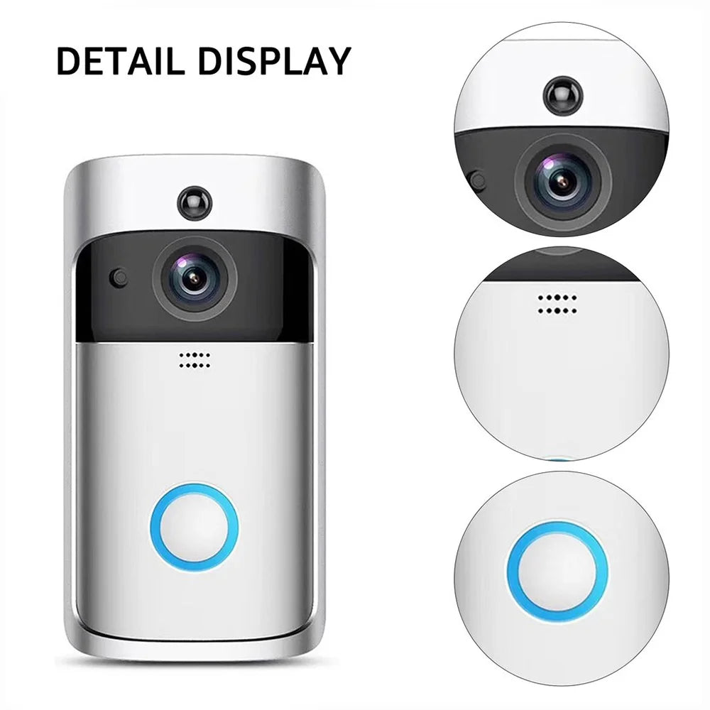 Easy Install Wireless Smart Video Doorbell Camera HD with Night Vision & Two-Way Audio, WiFi Home Security