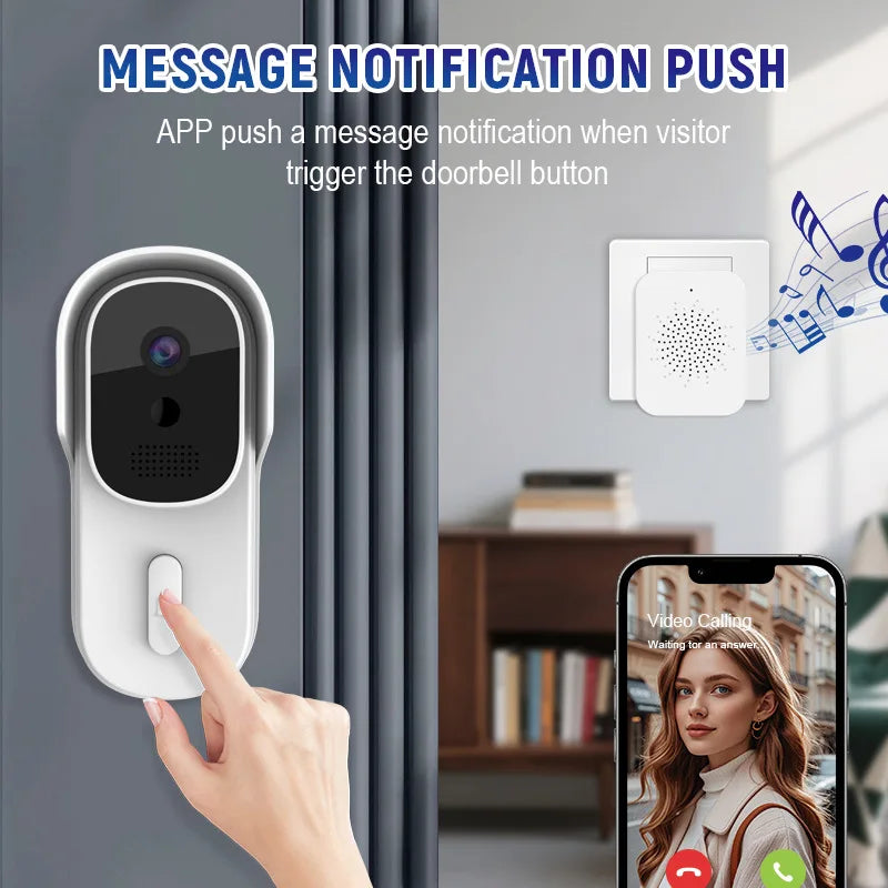 Tuya Video Doorbell WiFi Wireless Security Camera Door Bell DC AC Battery Powered 1080P 2MP Waterproof Doorbells Smart Home